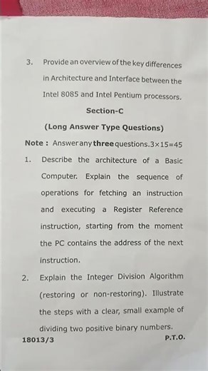 BCA 3 Sem Computer Architecture and Assembly Language 2025 #study #computer
