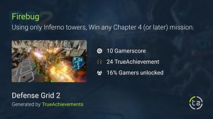 Firebug achievement in Defense Grid 2