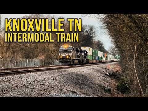 Double-Stacked Container Train in Motion | Freight Railroad