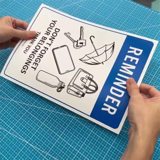 Reminder Don't Forget Your Belongings Sign Malaysia Premium Sticker