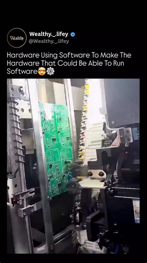 Wealthy._.life on Instagram: "You’re looking at a turning point in manufacturing—where machines begin to think about what they’re building. This is hardware guided by software to create better hardware, capable of running even more advanced software later on. The shift isn’t just faster automation—it’s smarter automation. Modern factories are moving beyond rigid, repetitive instructions and toward decision-making systems embedded directly into the production line. AI now guides machines that cut