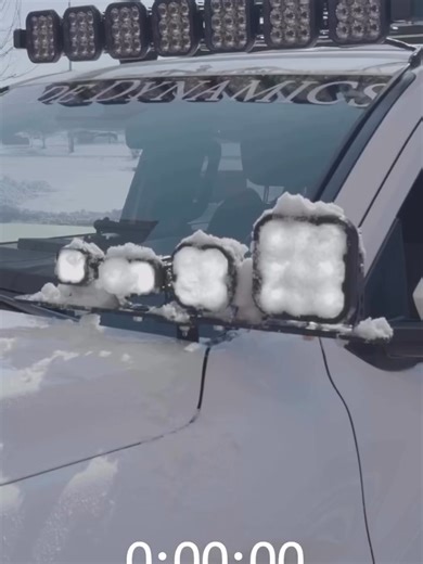 One of the most common questions that comes up around here is whether Stage Series Pods can melt snow and ice. 🧊 So today at the office, we let the weather do its thing. We lined up a C1 Pro, the all new C2 2.0 Max, SS3 Max, and SS5 Pro and put them straight into freezing temps and snowfall to show how they handle real-world conditions and heat output when winter hits hard. What should we put to the test next? 👇 #DiodeDynamics #TheDiodeDifference #StageSeriesLighting #LEDPods