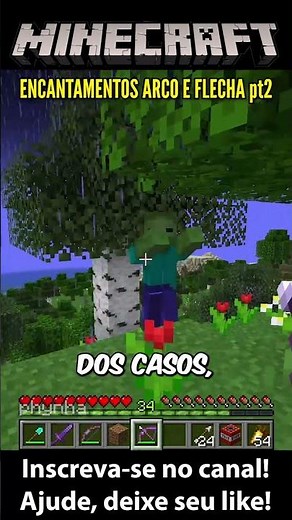 MELHORES encantamentos para ARCO e FLECHA no Minecraft (Parte 2) - Chama, Impacto e Infinidade