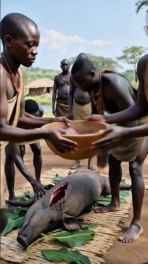San Bushmen Giant Warthog Butchering & Cooking | Traditional African Tribal Feast