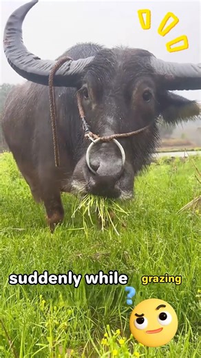 Why do cows suddenly pause while eating grass? #FunnyAnimalCommentary #funny
