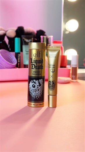 e.l.f. Cosmetics on Instagram: "We’re soooo back… from the dead! 💀 NEW e.l.f. Cosmetics x @liquiddeath Lip Embalms put death to dryness with a killer shine. 🖤 The limit-dead edition collection drops January 14 at 9 AM PT / 12 PM ET. ✨ 💀 Lip Embalm: Resurrect your pout with flavors inspired by Liquid Death faves in keepsake cans ($8) ⚰️ Lip Crypt Vault: Get all 6 Lip Embalms in a keepsake crypt ($40) 🪦 Lip Crypt Keeper: Bury your favorite Lip Embalm in this portable crypt bag charm ($18) Avai
