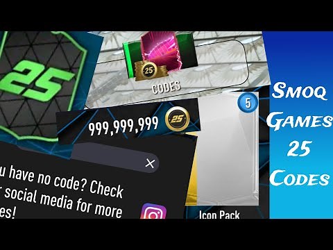 Smoq Games 25 Codes (All 25 codes) (Unlimited Packs and coins)