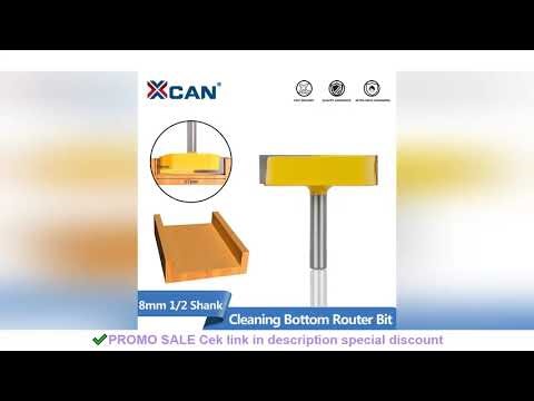 XCAN Cleaning Bottom Router Bit 8mm 1/2 Shank Surface Planing Router Bits Wood Milling Cutter Tungst