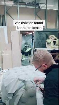 upholstering a round buttoned ottoman#DIY#upholstery