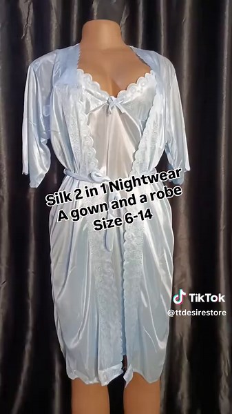 Silk 2 in 1 Nightwear: Elegant Gown and Robe