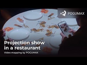 Projection show in a restaurant. Video mapping by POGUMAX