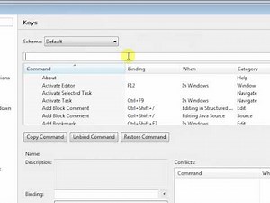 Manage Keyboard Shortcuts in Eclipse