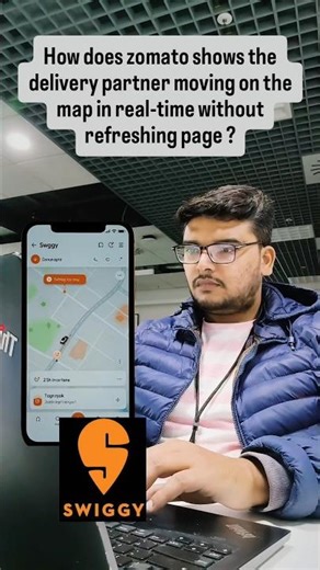 How does Zomato shows the delivery partner moving on the map in real-time without refreshing page ?
