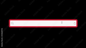 Animated Search Bar with Alpha Channel. Searching Database Or Web Browser.