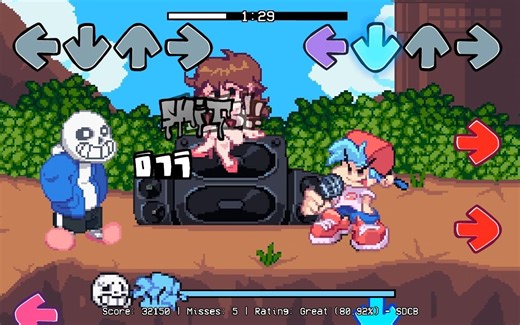 FNF优质传说之下模组!放克周五之夜Friday Night Funkin' vs sans第一段通关