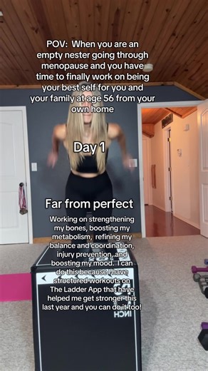 I can still do things like this at age 56 because I have been investing in myself. I started using @The Ladder App one year ago ago, and feel better than I ever have. If you want to feel like your best self, you need to sign up for the 7 day free trial—life changing for me. #emptynesters #womenover50 #menopause #strengthtraining