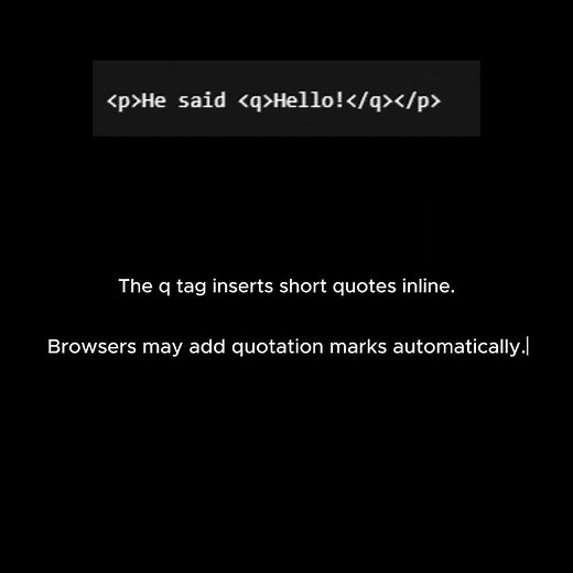 HTML Lesson episode 39: The q Tag for Short Quotes