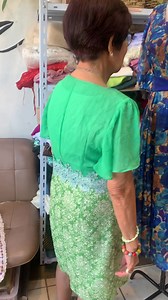 Imodel ko daw sya...ok mother! Green is her favorite color. And she likes to wear a dress kasi she looks thin daw if dress. I'm thankful that at her age carry nya pa to dance and i will cherished every moment....while she CAN!#fashion #fashiondesigner #fyi #instreamadsmonetization#highlightseveryone | Mary Grace Macam Alejo