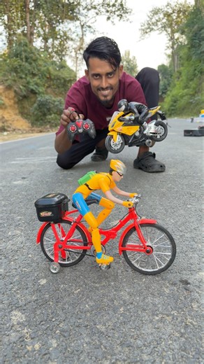 Electric cycle with RC BMW, bike testing video #youtubeshorts ￼