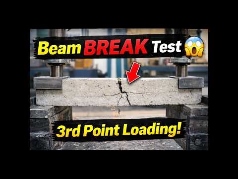 Concrete Beam Test 😱 | Flexural Strength by Third Point Loading.