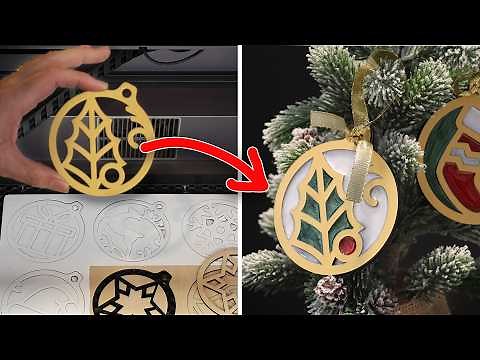 Making Custom Christmas Ornaments with Resin & Laser Cutting!