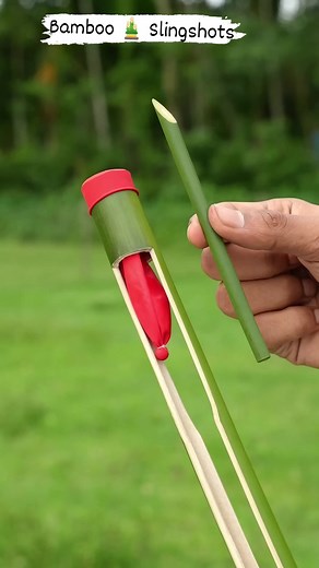 DIY Bamboo 🎍 /Creation/with pencil ✏️ Size Bamboo Stick 🍡 #bamboo #slingshot #bamboocraft #slingshot #bambooart | Sallu Sallu