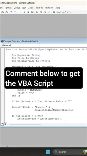 Convert Amount to Words in Microsoft Excel. Use VBA. #shorts #shorts #microsoftexcel #ExcelVBA