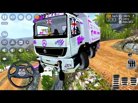 12 Wheeler Stones Transporter Tipper Heavy Loaded Truck Driving In Offroad | Bus Simulator Indonesia