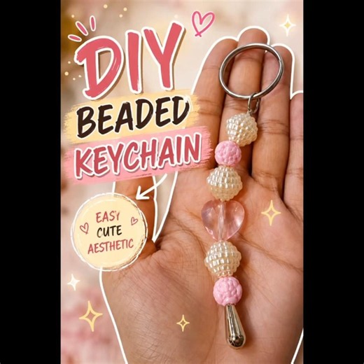 🎀 DIY Beaded Keychain ✨ | Cute, Aesthetic & Easy to Make 💖