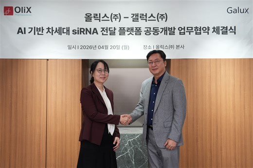 OliX, Galux Sign MOU to Develop AI-Based siRNA Delivery Platform
