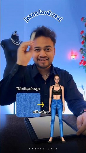 How to Draw Realistic Denim Jeans in Procreate! 👖✨ #short