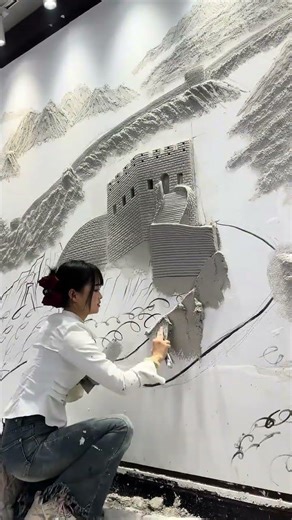 You deserve it.#Relief murals of the Great Wall#Stereoscopic decoration#Youth Creator Supp