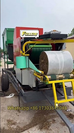 Big Wheels Forage Baler Wrapper With Feeder | Tractor Driven Silage Baler
