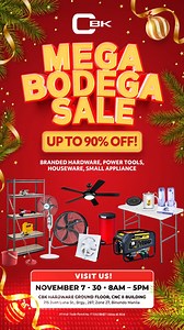 270 reactions · 50 shares | Game start!  Are you ready? The Mega Bodega Sale is just around the corner. ✨ ퟏퟏ.ퟎퟕ.ퟐퟒ #CBKHardwareInc #MakingEverythingBetter #CBKMegaBodegaSale No copyright infringement intended. All rights to the music belong to their respective owners. | CBK Hardware Inc. | Facebook