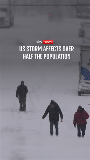 A winter storm has hit the US, stretching from Colorado in the west to New England in the east. Heavy snow, low temperatures and freezing rain are impacting almost 180 million people in the country. #skynews #weather #storm #snow #usnews | Sky News