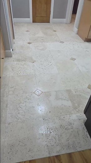 Travertine Cleaning & Sealing Miami FL | Restoring a Dirty Kitchen Floor