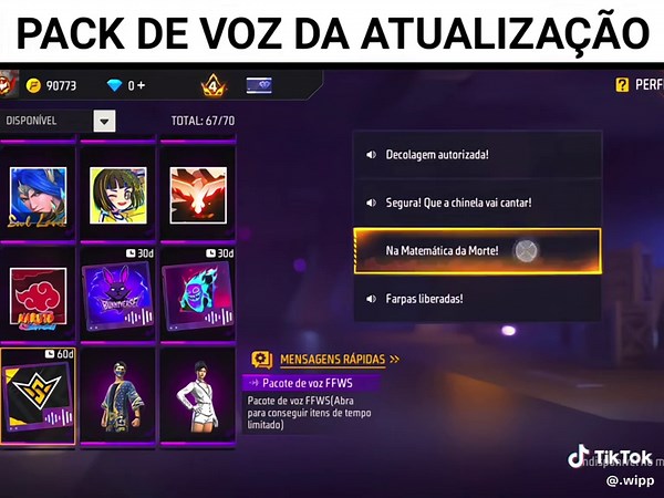 PACK DE VOZ DA NOVA ATUALIZAÇÃO DO FREE FIRE! #freefire #freefireworld #garenafreefire #freefire_lover #free_fire #ff #vaipraforyou #vaiprofy #fyy