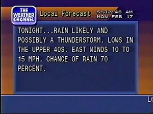 Weather Channel local forecast (1992)