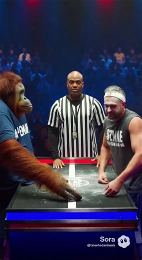 Crazy Slap Battle: Orangutan vs Human! 😂🔥 #funny #talentedanimals #FirstSlap