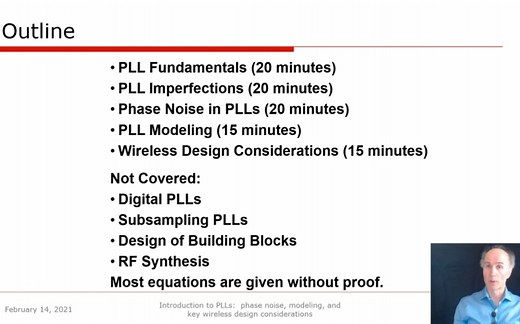 Short Course 2021 拉扎维 pll的噪声，建模和设计要点