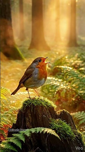 🎶 Relaxing Robin Bird Sound in Forest | Peaceful Nature Ambience 🌿 #birds #satisfying #shorts