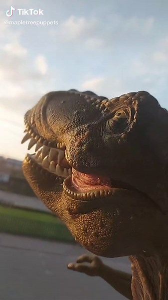 Can somebody give Rexy a HI-YAHH!? #hiiiyah #dinosaurs #dinomischief #dinopuppets #jurassicpark #godzilla