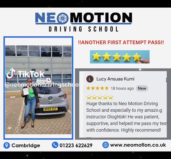 ANOTHER FIRST ATTEMPT PASS 👏🎊 Lucy has passed her driving test with her instructor Ologhbik. Well done Lucy. Your instructor Ologhbik and the rest of us at Neomotion Driving School wish you a happy drive ahead🚘#promomakanliburan #takingbookings #DrivingSuccess #firstattempt #contactus