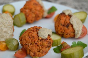 Sweet Potato Falafel with Sesame Lemon Dressing Recipe