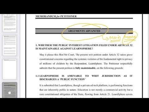 Moot court memorial drafting | Format of a memorial | Moot court in Law school | Lawcal Academy