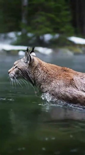 Lynx Climbs Trees and Swims Rivers! The Ultimate Forest Ninja 🌲🏊‍♂️😼 #wildlife #animals #nature