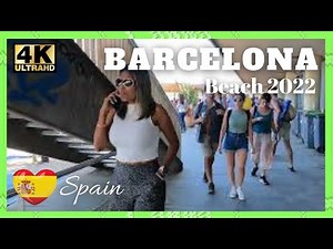 Spain 🇪🇸 Barcelona Beach Walk Part 5, 4k Unedited