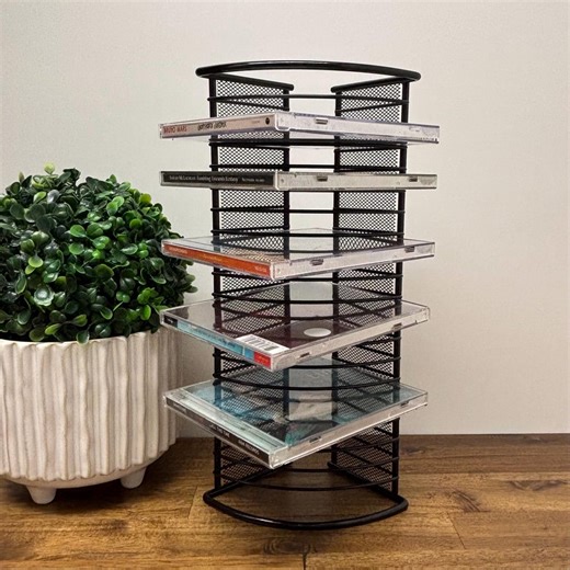 Black Metal CD Stand, Vintage 90s CD Storage Tower, Vertical CD Organizer, Industrial Office Decor - Etsy