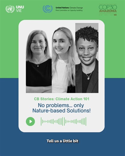 Nature-based Solutions are key to tackling climate risks 🌱 but what evidence guides their implementation? 🎙️ Climate Action 101 features UNU-EHS expert Simone Sandholz, sharing research and lessons from the field. Listen here: https://www.youtube.com/watch?v=kcasWNrJJpM Visit the 7th Capacity-building Hub: https://unfccc.int/topics/capacity-building/events-meetings/capacity-building-hub/7th-capacity-building-hub-cop-30-belem/nature-based-solutions-day-7th-capacity-building-hub #UNUatCOP #COP30