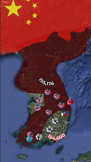 The Korean War (1950-1953) animated map